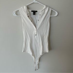 White bodysuit with hood